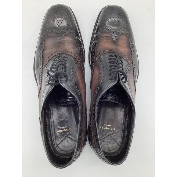 MAX VERRE Neopolis Dress Shoes Burnished Leather Brogue Wingtip Derby 10.5 Italy main image 8